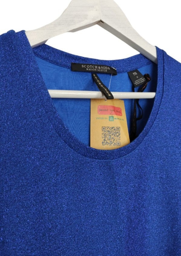 Stock, Lurex Γυναικεία Μπλούζα SCOTCH & SODA σε Μπλε Ηλεκτρίκ χρώμα (Small)