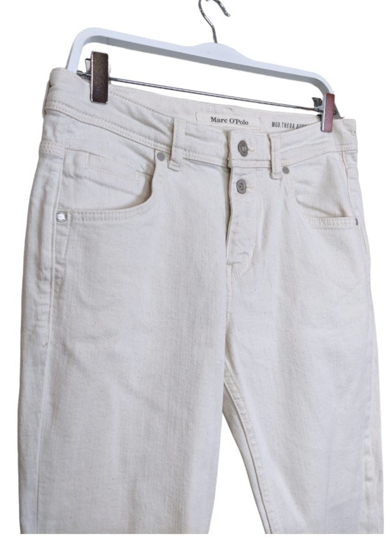 Γυναικείο, ελαστικό Tζιν Παντελόνι MARK O'POLO σε Σπασμένο Λευκό Χρώμα (Medium)