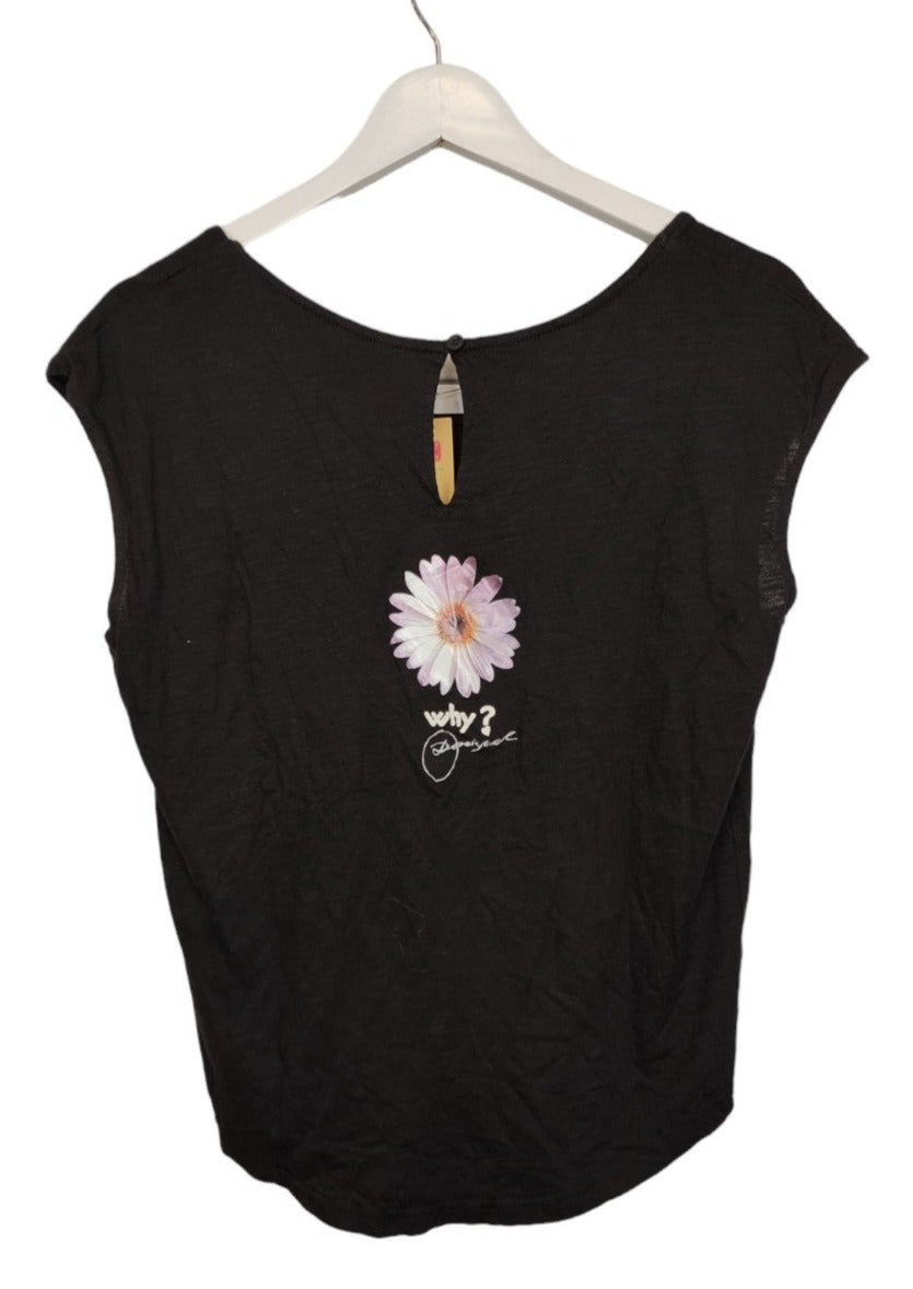 Αμάνικη, Γυναικεία Μπλούζα DESIGUAL σε Μαύρο χρώμα (Medium)