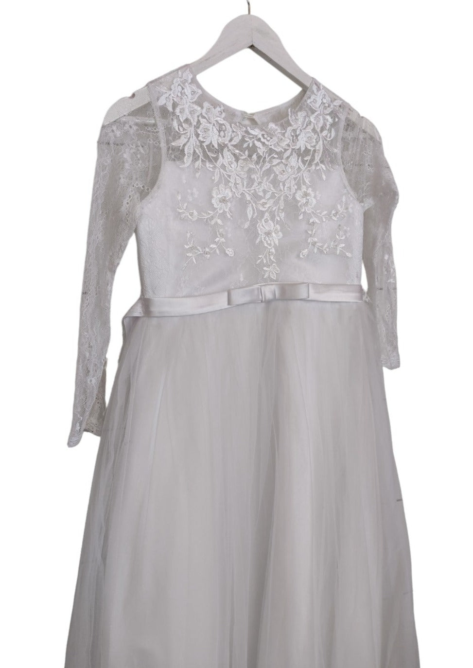 Φόρεμα Παρανύμφων με Τούλι σε Λευκό Χρώμα (5-6 ετών)