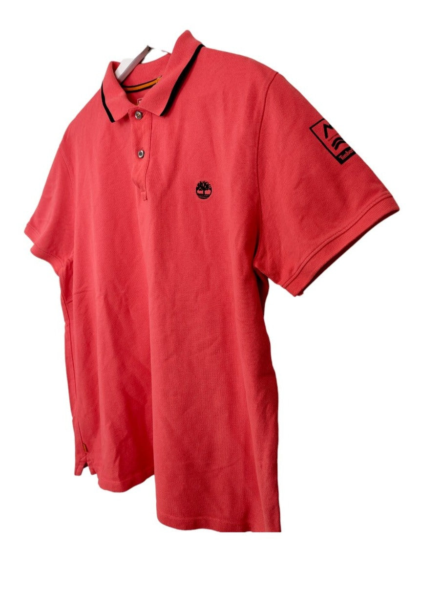 Ανδρική Μπλούζα - T-Shirt τύπου Polo TIMBERLAND σε Κοραλί Χρώμα (XL)