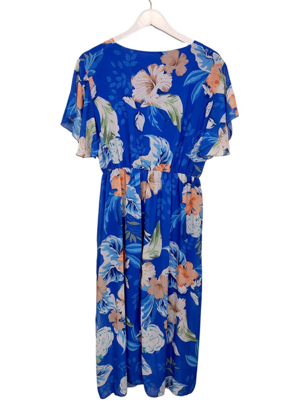 Κρουαζέ, Φλοράλ Φόρεμα NEW COLLECTION σε Μπλε χρώμα (Large)