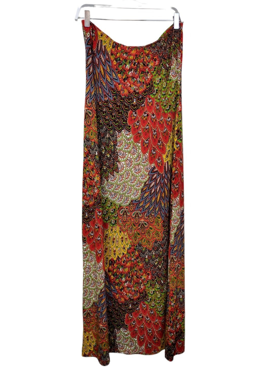 Maxi, Strapless, Εμπριμέ Φόρεμα STELLA σε Γήινα χρώμα (Large)