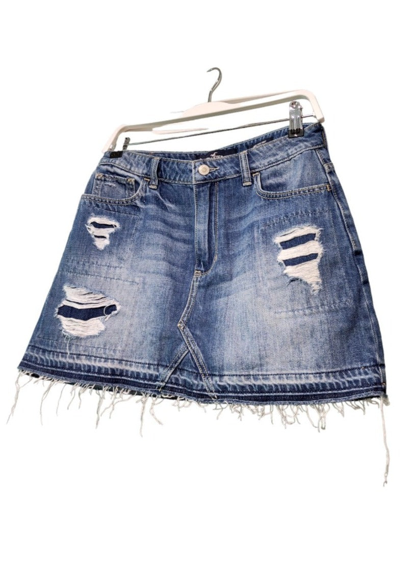 Μίνι Τζιν Φούστα HOLLISTER σε Ξεθωριασμένο Μπλε Denim (Small)