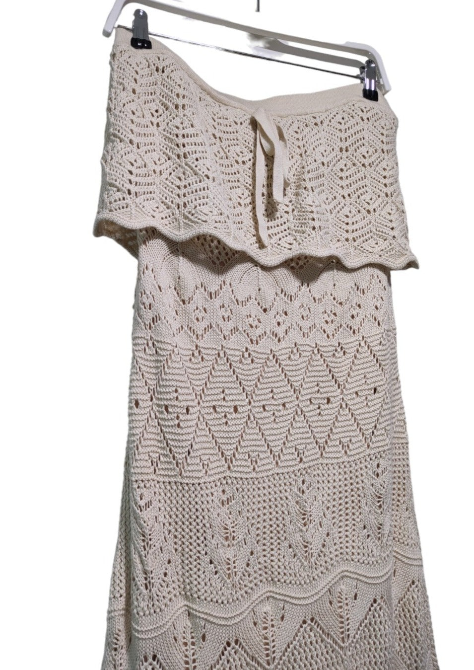 Maxi, Strapless, Πλεκτό Φόρεμα BODYFLIRT σε Μπεζ χρώμα (Medium)