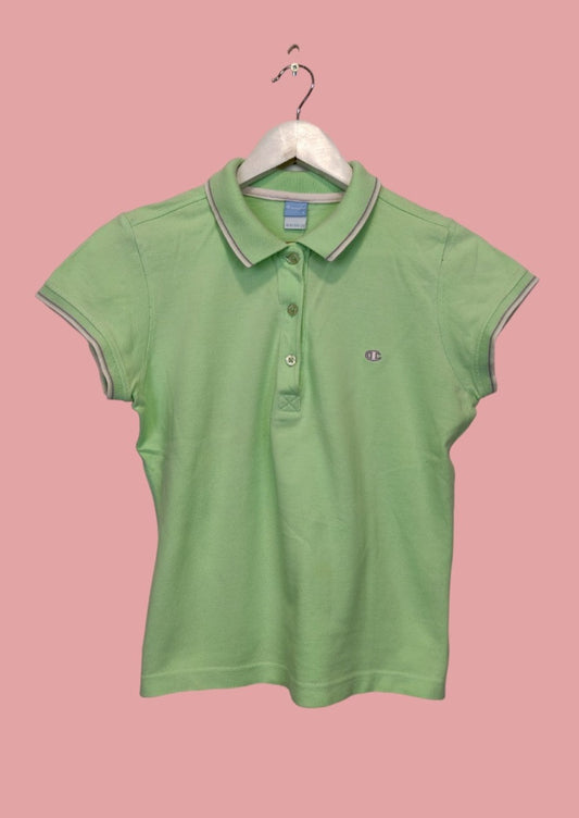 Γυναικεία Μπλούζα - T-Shirt Polo Style CHAMPION Heritage Fit σε Παλ Πράσινο Χρώμα (Small)