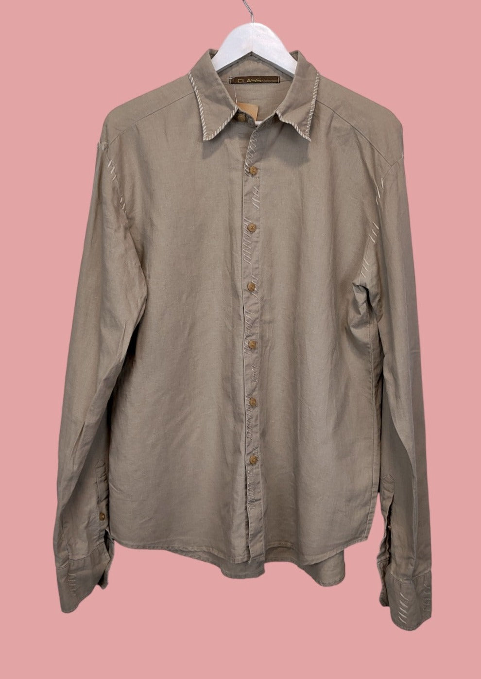 Ανδρικό Πουκάμισο ROBERTO CAVALLI σε Χρώμα της Άμμου (Medium)