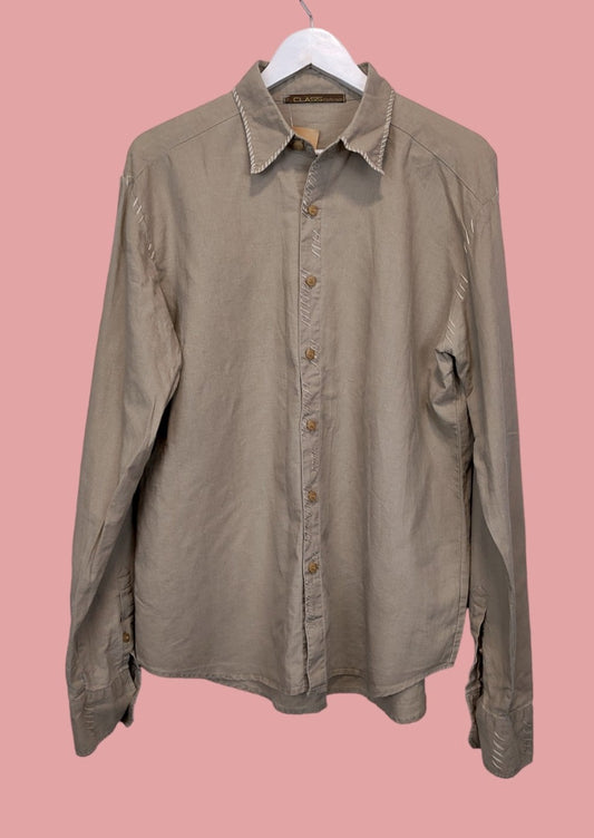 Ανδρικό Πουκάμισο ROBERTO CAVALLI σε Χρώμα της Άμμου (Medium)