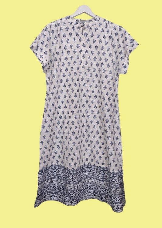 Outlet, Δροσερό Φόρεμα VILA σε Λευκό-Σιέλ χρώμα (36-S/M)