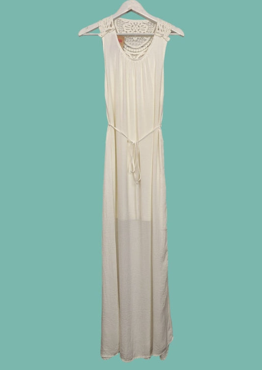 Boho, Maxi Φόρεμα H&M σε Σπασμένο Λευκό χρώμα (XS/S)