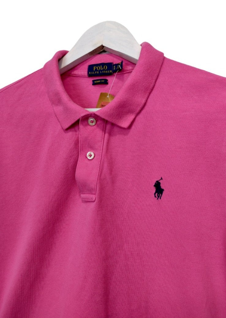 Γυναικεία Μπλούζα - T-Shirt RALPH LAUREN Skinny Fit Polo σε Ροζ Χρώμα (M/L)