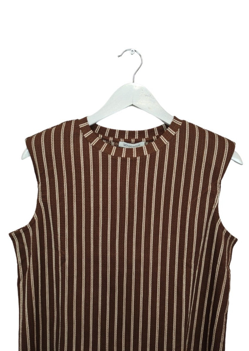 Outlet, Αμάνικη Γυναικεία Μπλούζα TOM TAILOR σε Σοκολά Χρώμα (M/L)