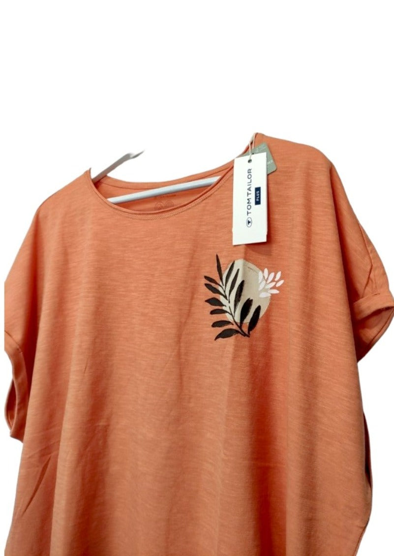 Outlet, Γυναικεία Μπλούζα TOM TAILOR Plus σε Off Πορτοκαλί Χρώμα (XL/2XL - No 50)