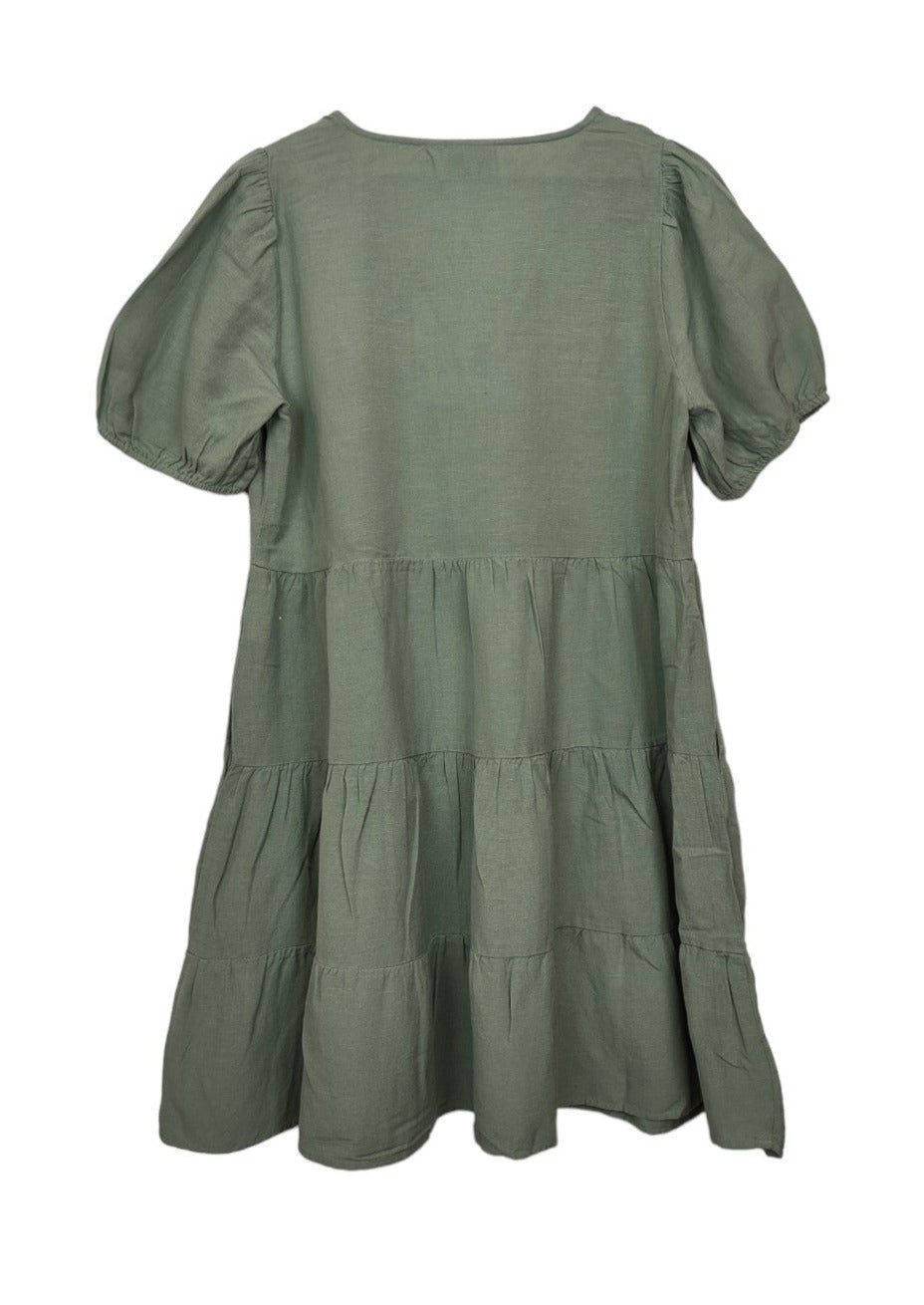Μίνι Φόρεμα VILA σε Ανοιχτό Χακί Χρώμα (No40 - M)