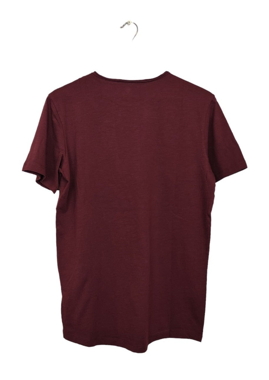 Outlet, Ανδρική Μπλούζα - T-Shirt JACK & JONES σε Μπορντό χρώμα (Small)