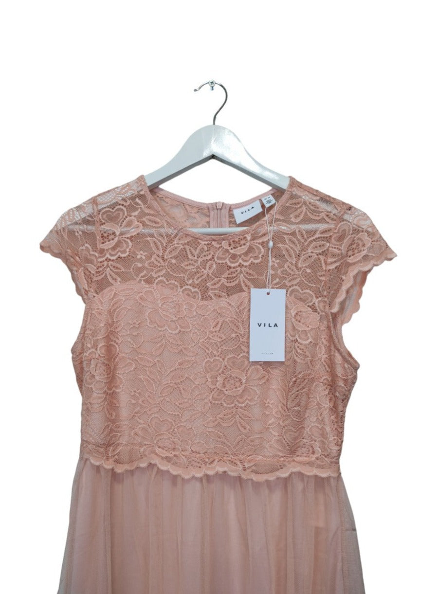 Outlet, Μίνι Φόρεμα VILA σε Dirty Pink (M-No40)