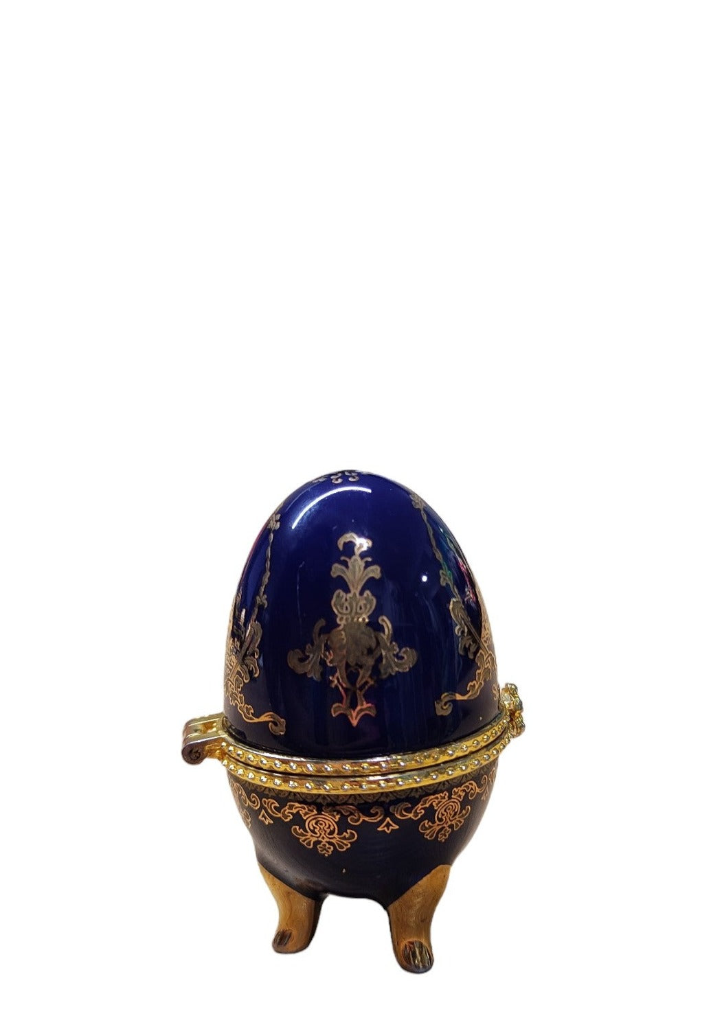 Vintage, Διακοσμητικό Αυγό St. PETERSBURG (Στυλ Fabergé) με Σκούρο Μπλε χρώμα