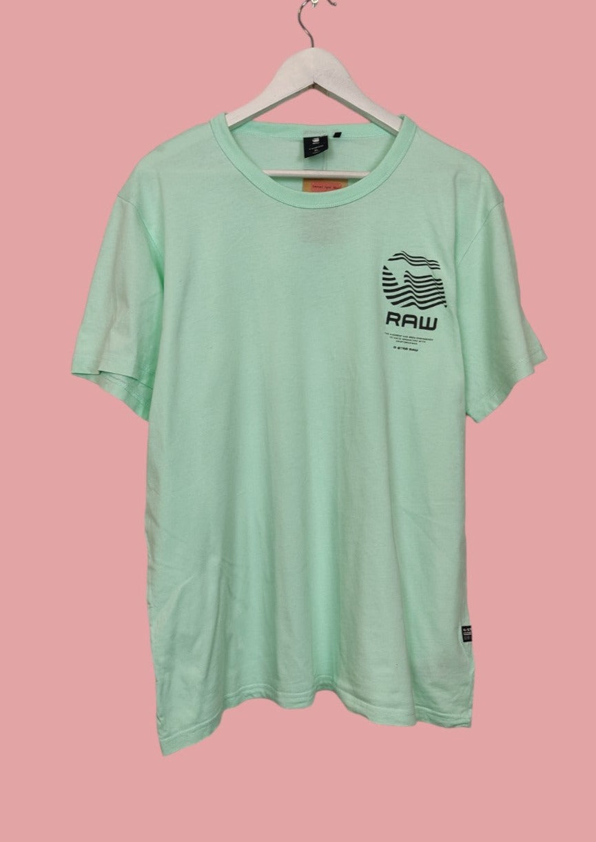 Αθλητική Ανδρική Μπλούζα - T-Shirt RAW σε Παλ Πράσινο χρώμα (Large)