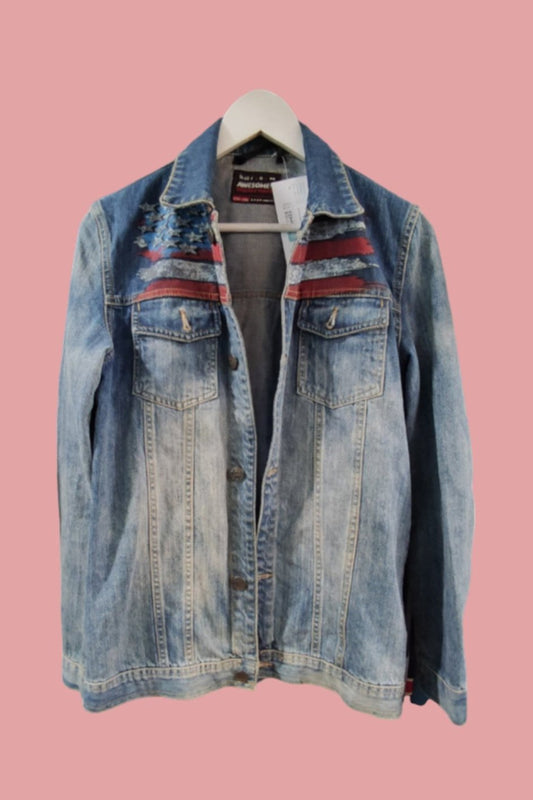 Ανδρικό Τζιν Τζάκετ AWESOME σε Ξεθωριασμένο Denim (Small)