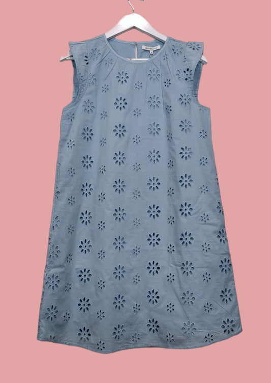 Outlet, Κιπούρ Φόρεμα TOM TAILOR σε Παλ Γαλάζιο χρώμα (Medium)