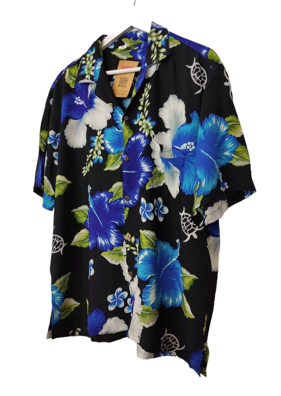 Hawaiian Ανδρικό Πουκάμισο STEVEN WEAR σε Μαύρο χρώμα (Large)