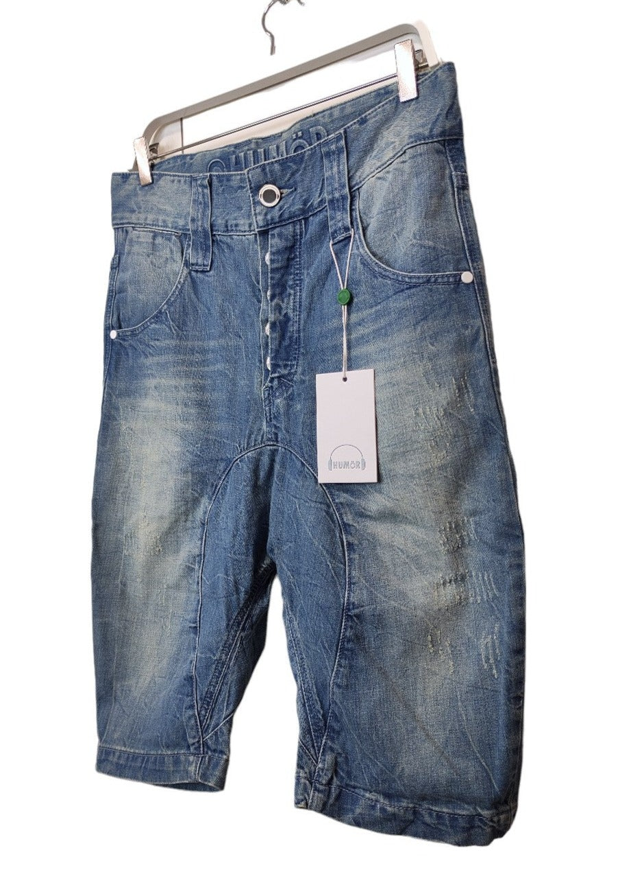 Stock, Τζιν Ανδρική Βερμούδα HUMOR σε Ανοιχτό Denim (Medium)