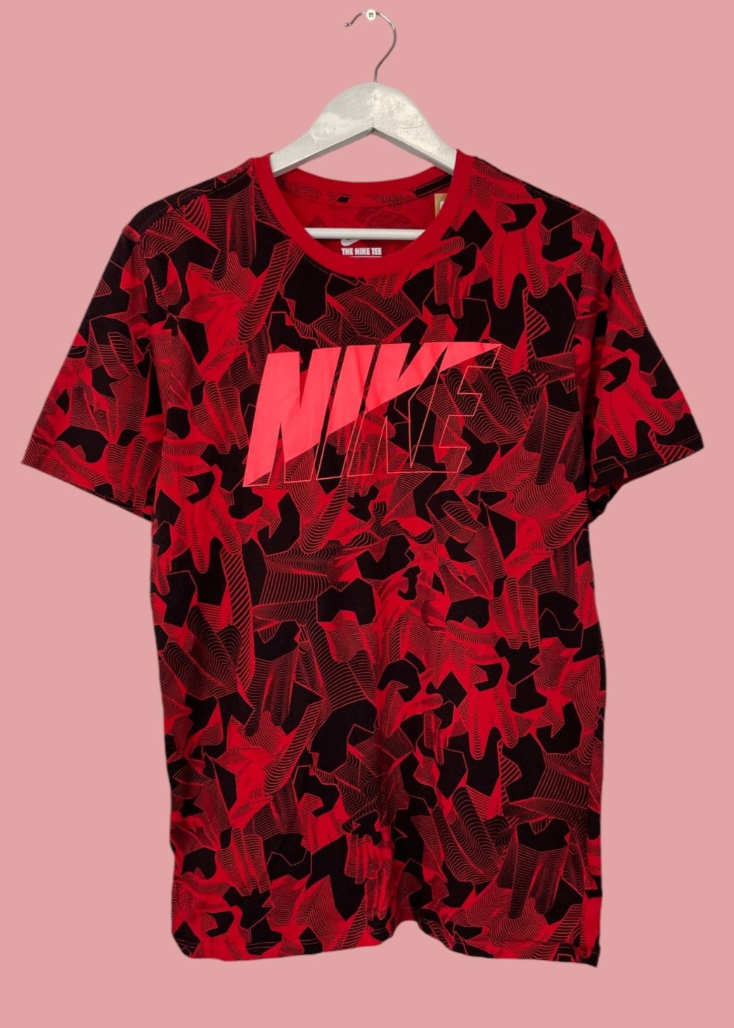 Κοντομάνικη Ανδρική Μπλούζα - T-Shirt NIKE σε Κόκκινο-Μαύρο χρώμα (Medium)