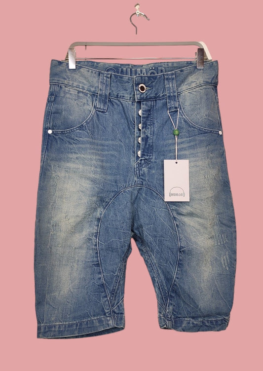 Stock, Τζιν Ανδρική Βερμούδα HUMOR σε Ανοιχτό Denim (Medium)