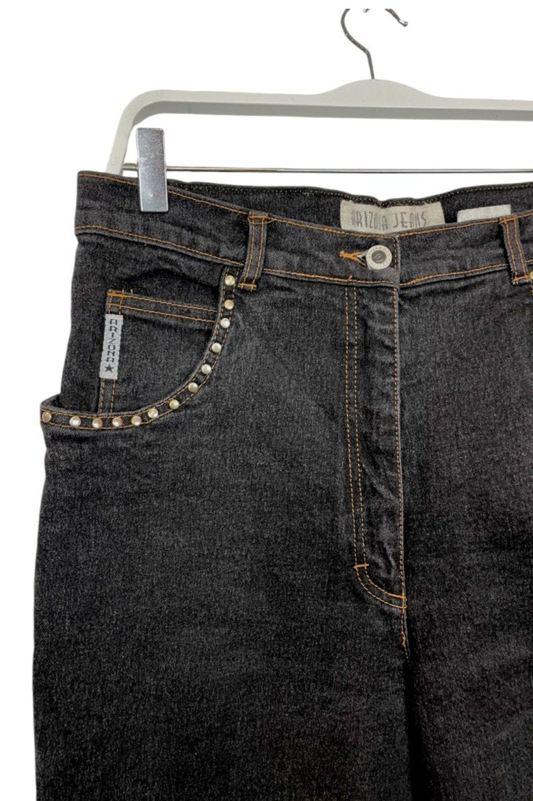 Vintage Γυναικείο Tζιν Παντελόνι ARIZONA JEANS σε Σκούρο Γκρι Χρώμα (Large)