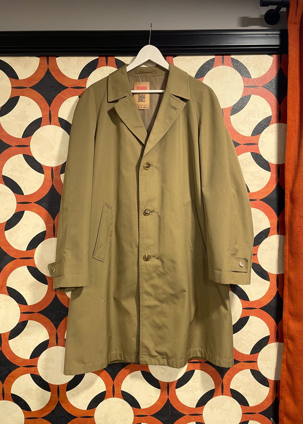 Premium, Vintage Ανδρική Καμπαρντίνα BURBERRY Art. 8402 σε Μπεζ - Λαδί Χρώμα (Large)