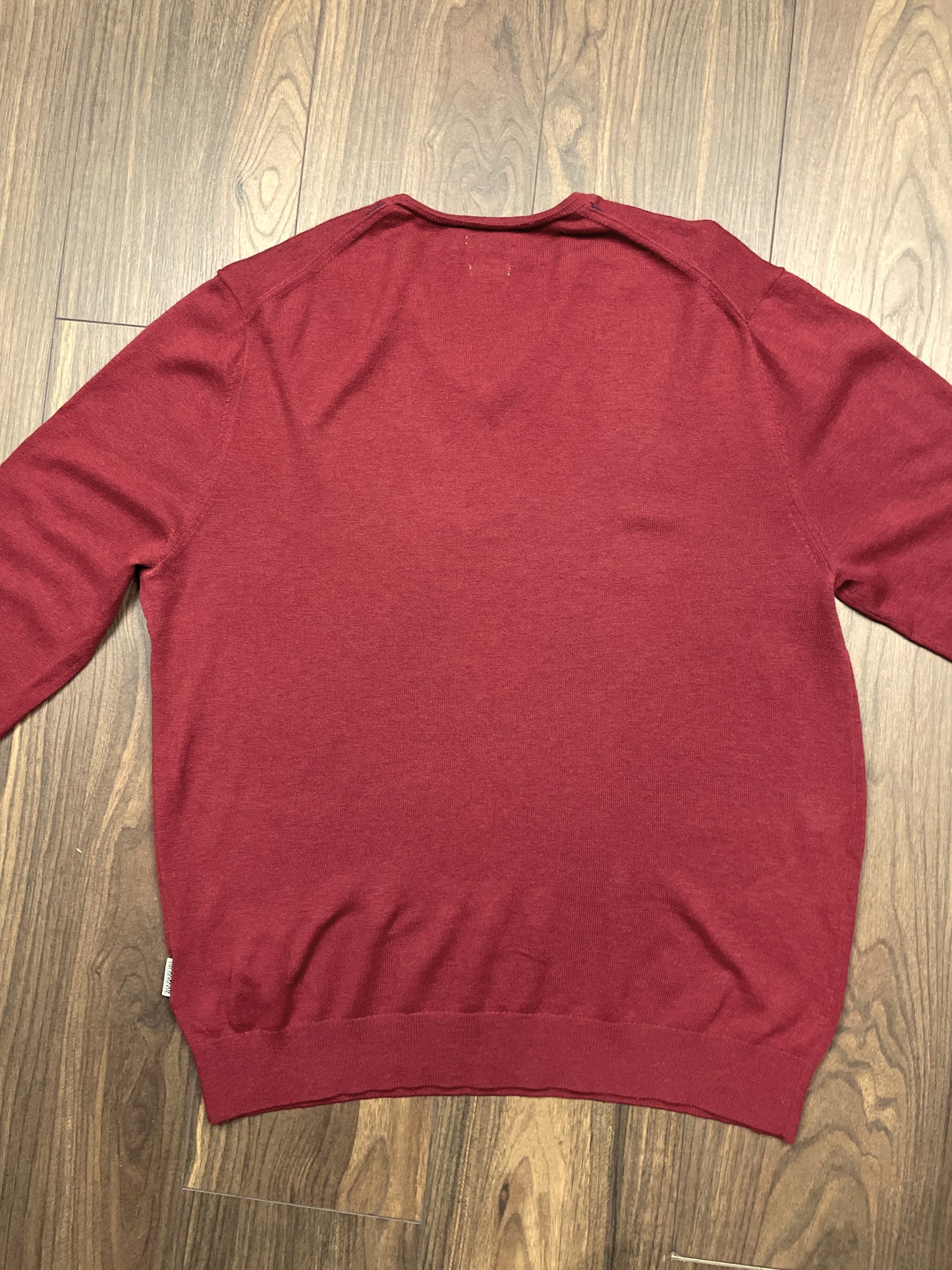 Ανδρική Μάλλινη Μπλούζα / Λεπτό Πουλόβερ NAPAPIJRI Merino σε Βουργουνδί χρώμα (Large)