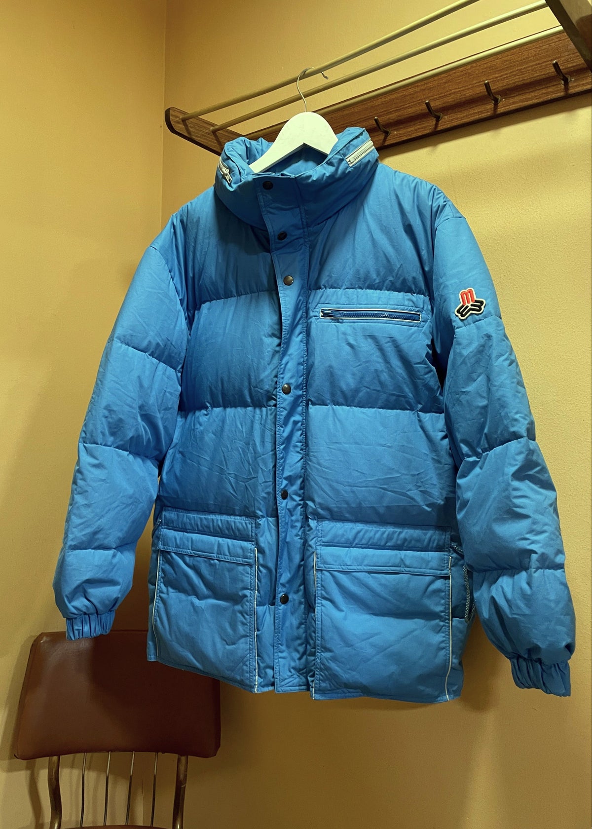 Vintage, Outdoor Ανδρικό Μπουφάν MAUL με Πουπουλένια επένδυση σε Γαλάζιο Χρώμα (Large)