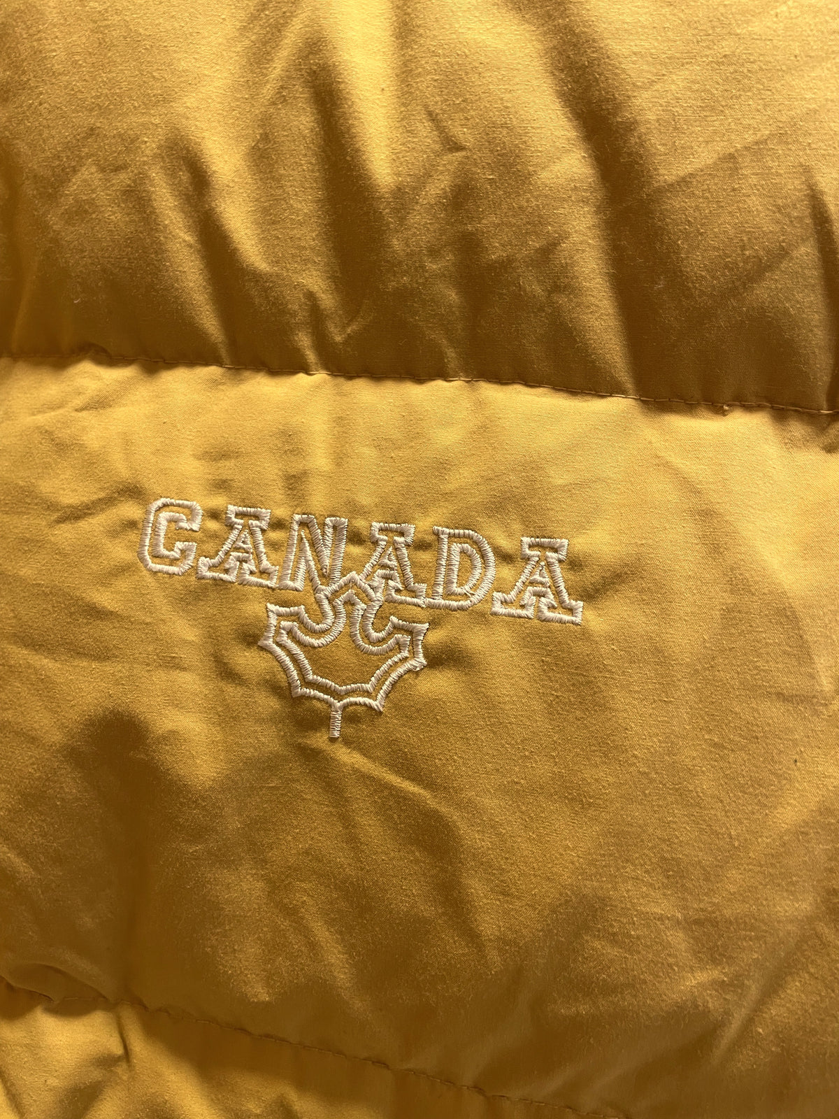 Vintage, Αμάνικο Ανδρικό Μπουφάν CANADA με Πουπουλένια επένδυση σε Μουσταρδί Χρώμα (XL)