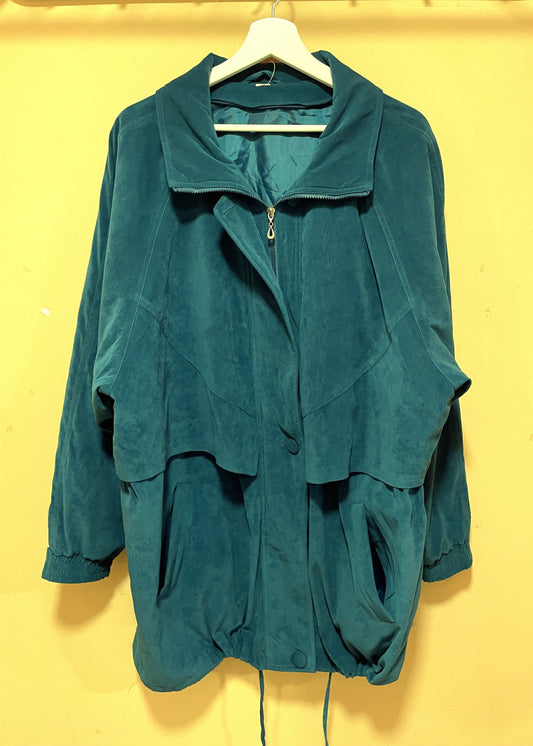 Vintage, Γυναικείο, Μακρύ Μπουφάν σε Βεραμάν / Πετρόλ χρώμα (XL/2XL)