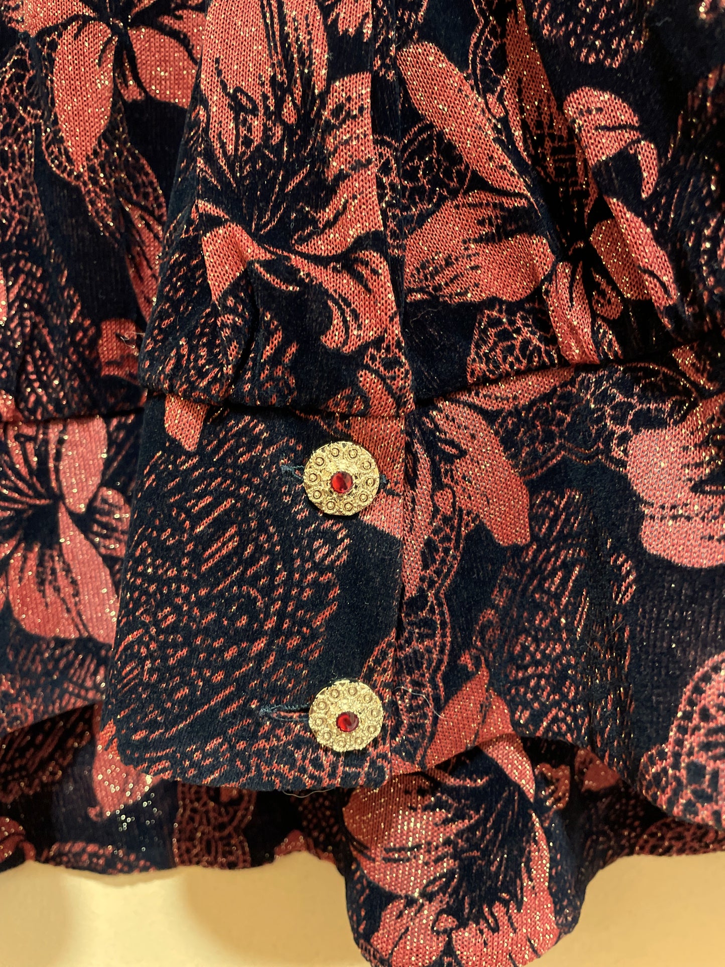 Vintage, Εμπριμέ Γυναικείο Πουκάμισο σε Μαύρο - Κεραμιδί χρώμα (2XL-50)