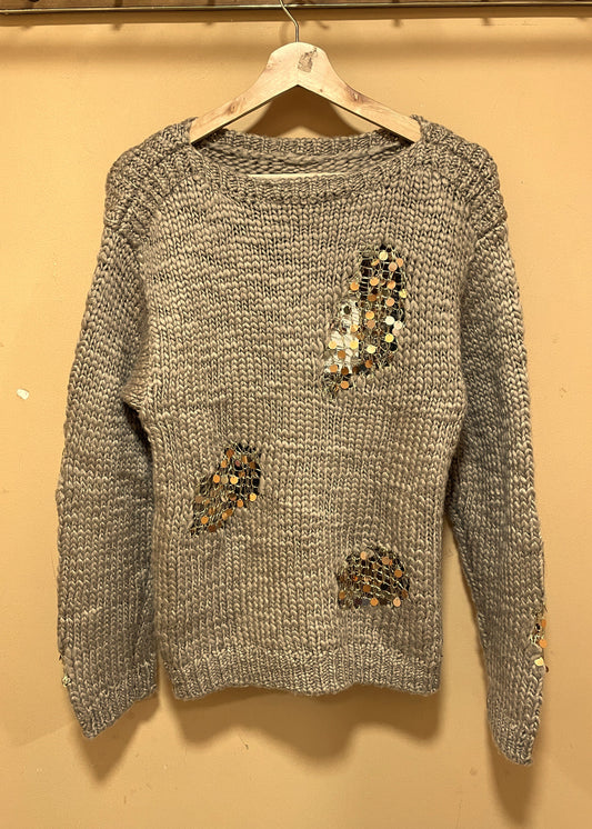 Stock, Γυναικεία Πλεκτή Μπλούζα/Πουλόβερ ZARA στο χρώμα της Άμμου (Oversized M)