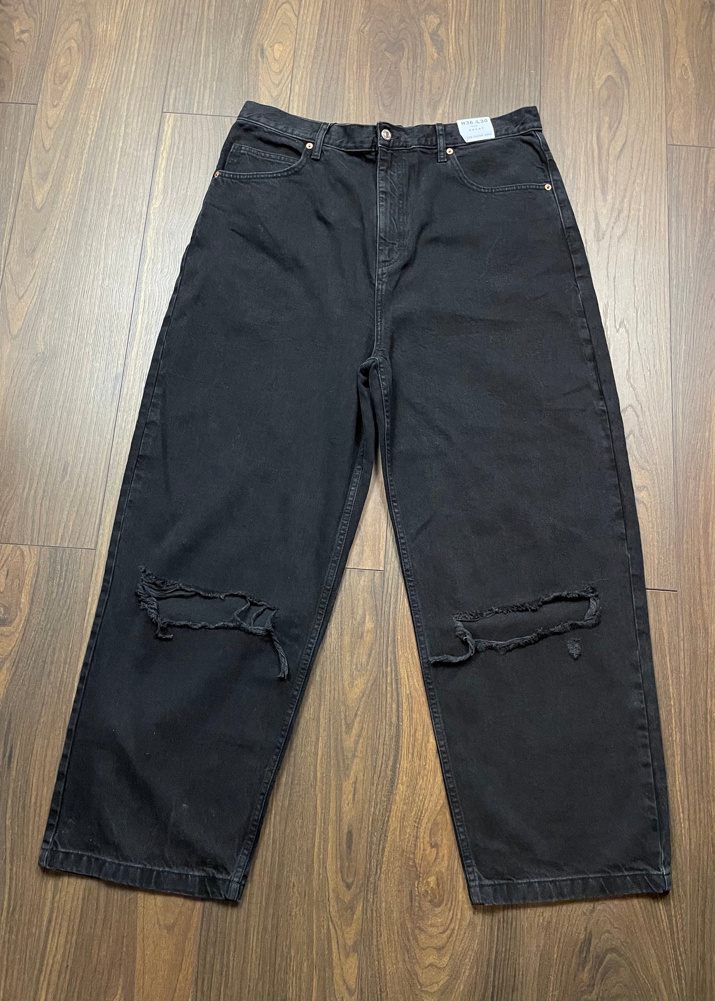 Stock, Γυναικείο Tζιν Παντελόνι TOPSHOP Baggy σε Μαύρο χρώμα (No. 46 - 2XL)
