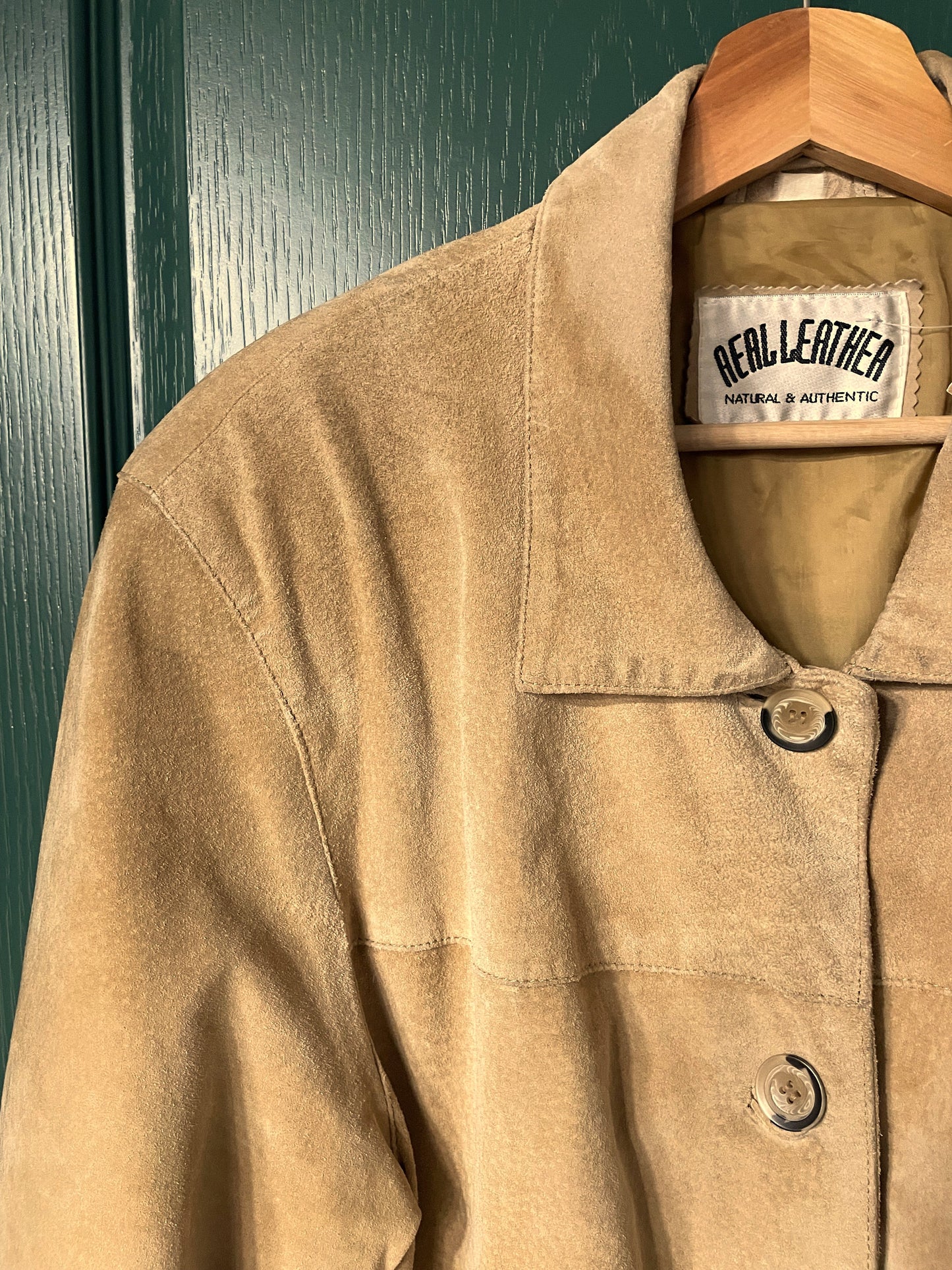 Vintage, Δερμάτινο Γυναικείο Τζάκετ / Πανωφόρι σε Μπεζ / Ανοιχτό Καφέ χρώμα (Large)