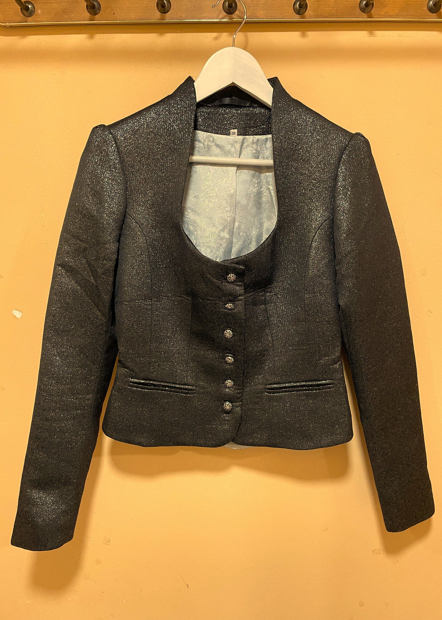 Vintage, Lurex Γυναικείο Σακάκι σε Γκρι-Καφέ χρώμα (Small - 36(EUR))