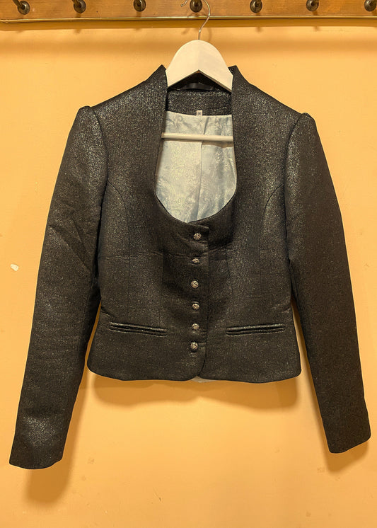 Vintage, Lurex Γυναικείο Σακάκι σε Γκρι-Καφέ χρώμα (Small - 36(EUR))