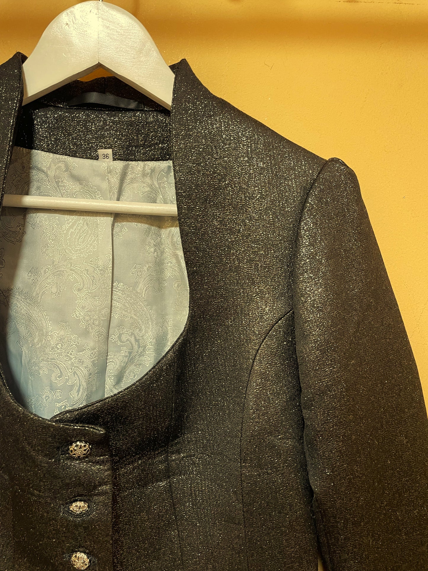 Vintage, Lurex Γυναικείο Σακάκι σε Γκρι-Καφέ χρώμα (Small - 36(EUR))