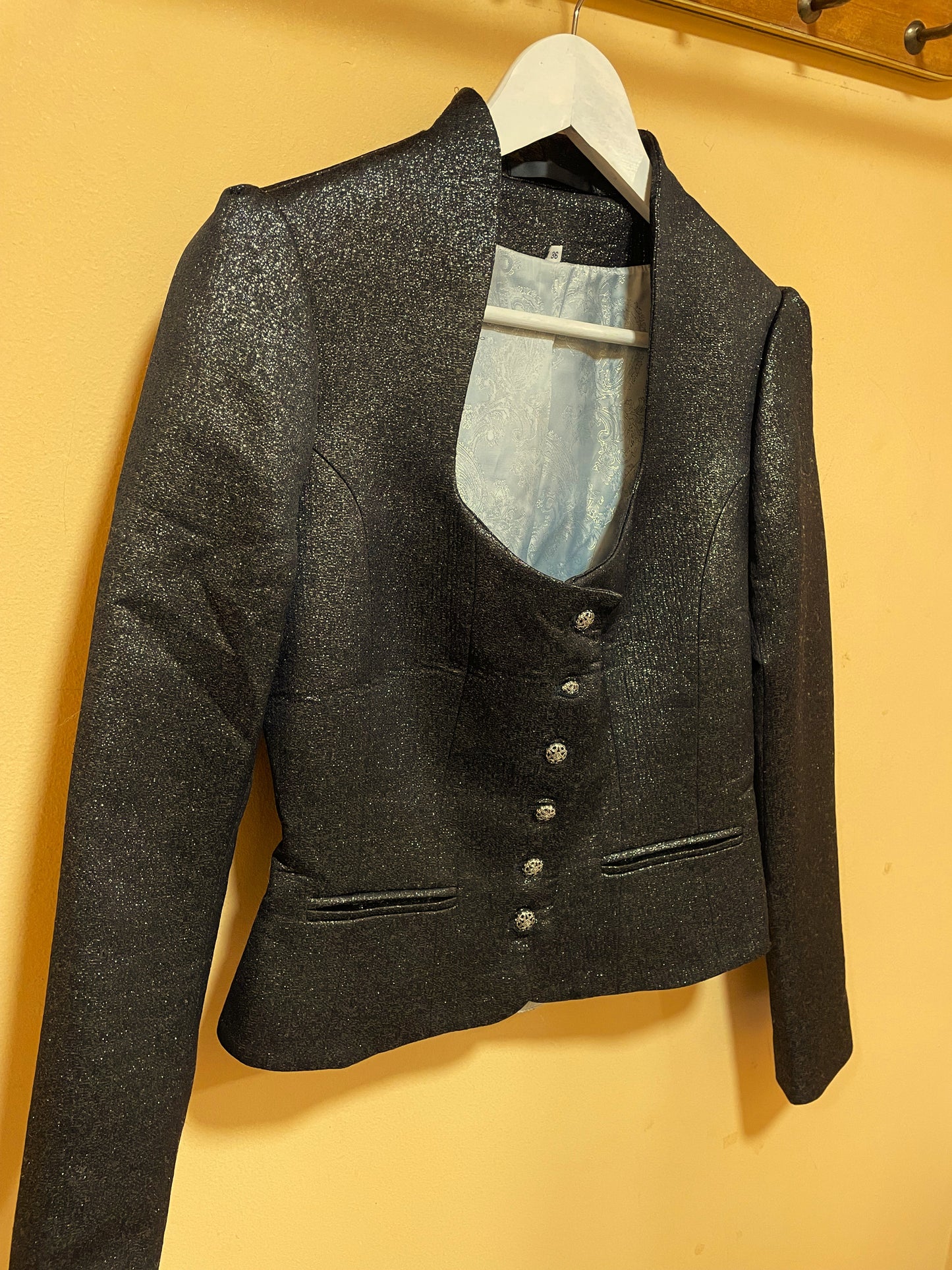 Vintage, Lurex Γυναικείο Σακάκι σε Γκρι-Καφέ χρώμα (Small - 36(EUR))