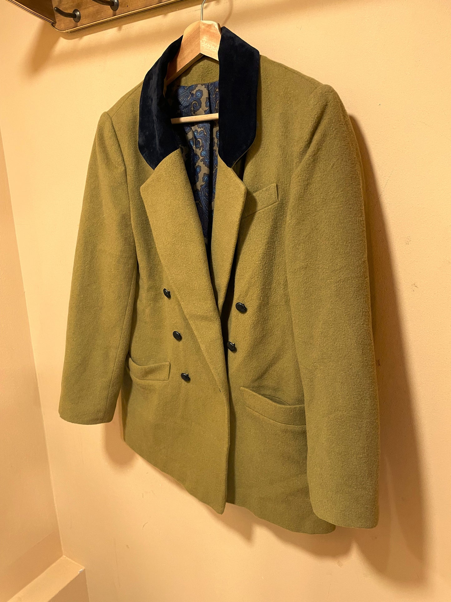 Woolen Blended, Vintage Γυναικείο Σακάκι σε Λαδί χρώμα (Άνετο Medium-40)