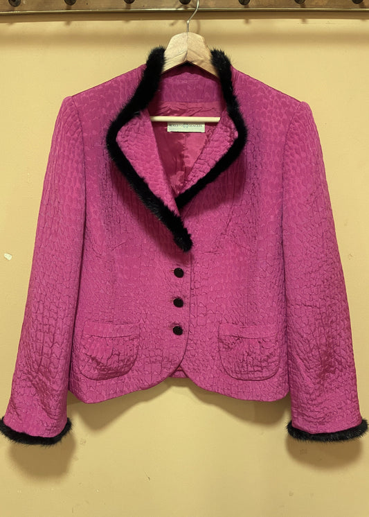 Vintage Γυναικείο Σακάκι ROBERTO QUAGLIA σε Φούξια χρώμα (Άνετο Medium)