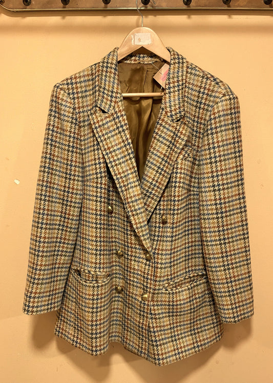 Vintage, Μάλλινο Γυναικείο Σακάκι σε Φθινοπωρινά χρώματα (L/XL)