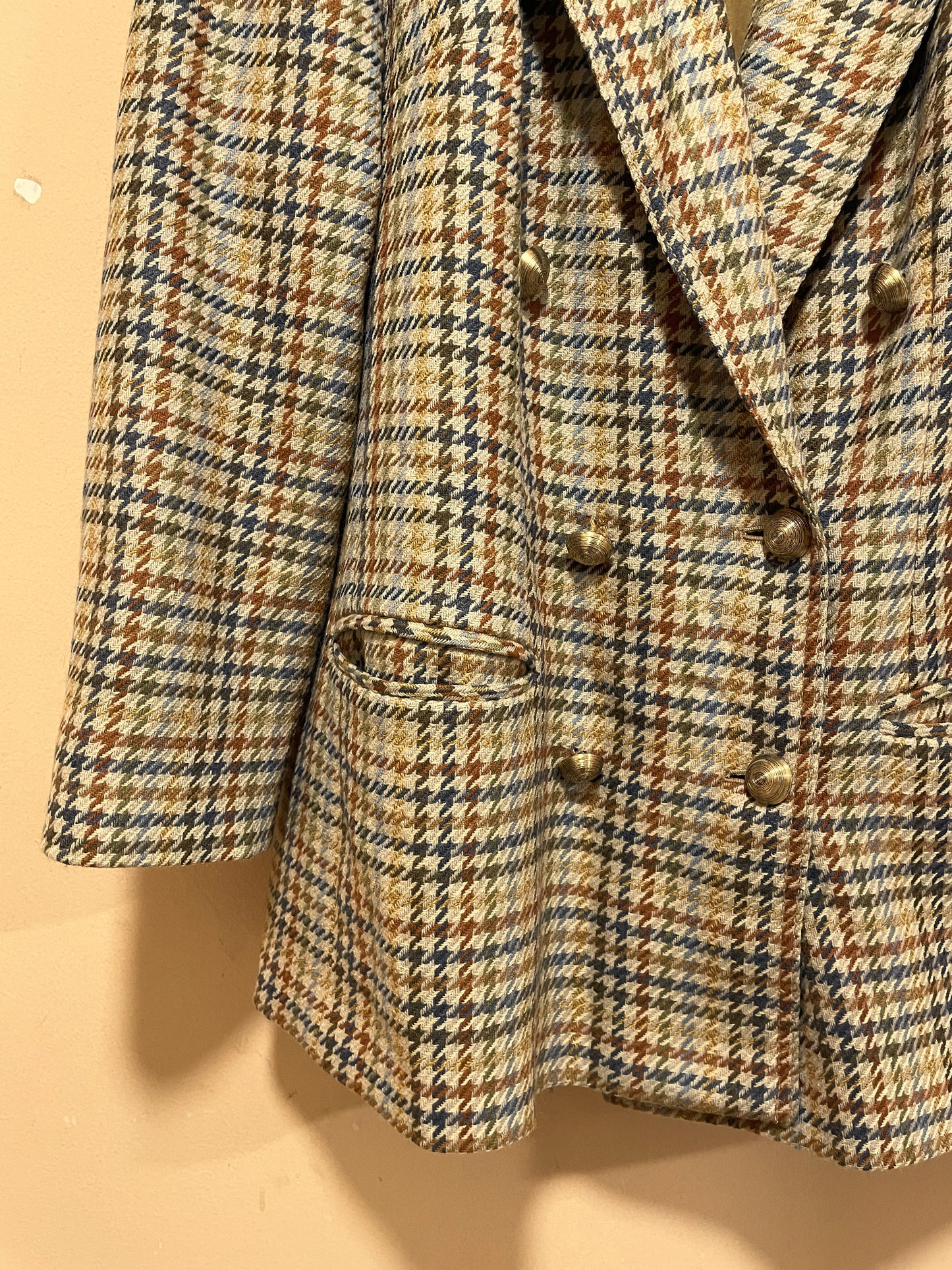 Vintage, Μάλλινο Γυναικείο Σακάκι σε Φθινοπωρινά χρώματα (L/XL)