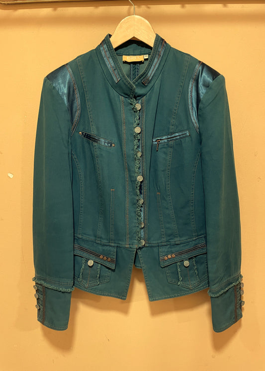 Vintage Γυναικείο Τζάκετ BIBA σε Βεραμάν / Πετρόλ χρώμα (Medium - 40)