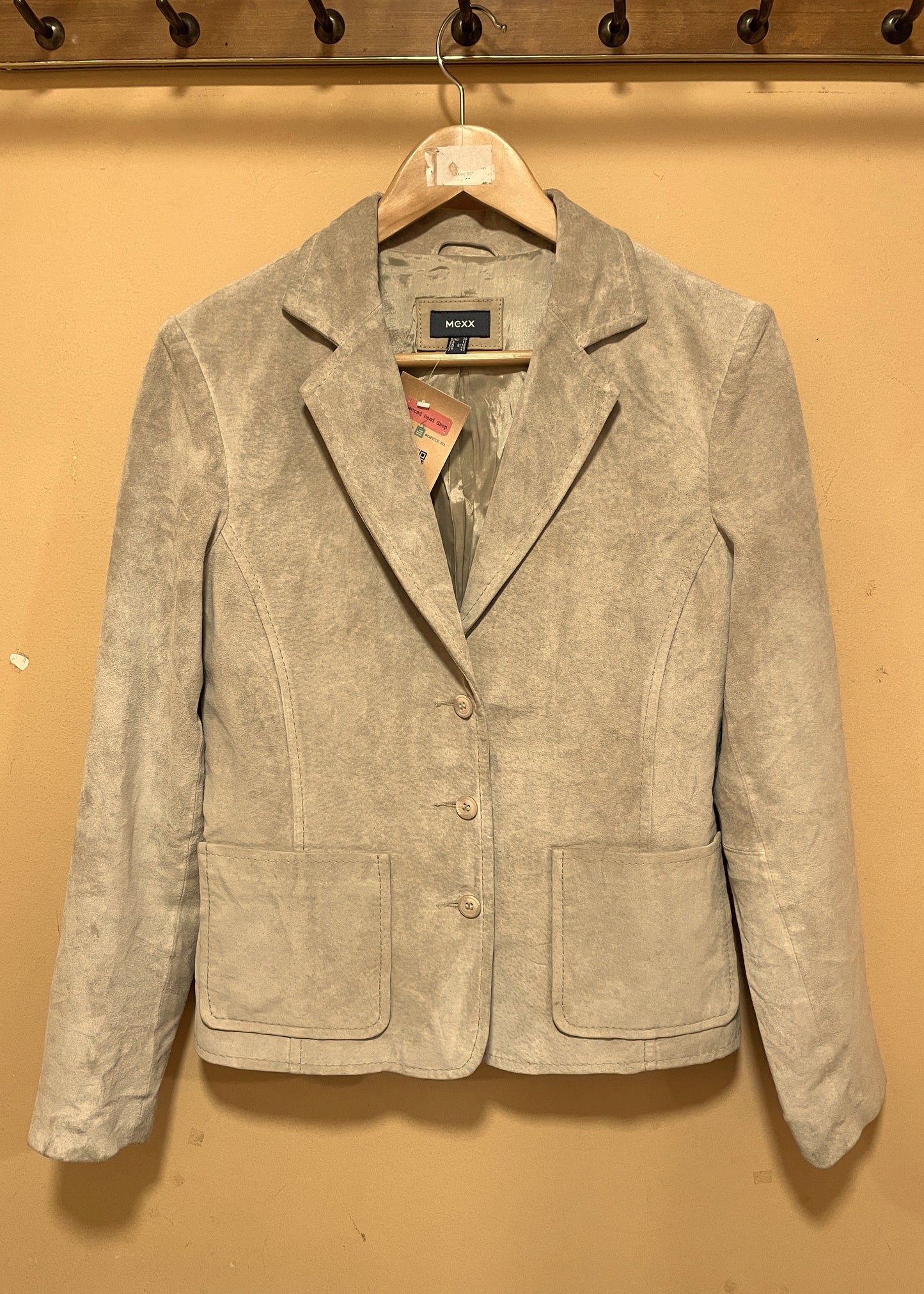 Δερμάτινο Γυναικείο Τζάκετ / Πανωφόρι MEXX σε Μπεζ χρώμα (S/M)