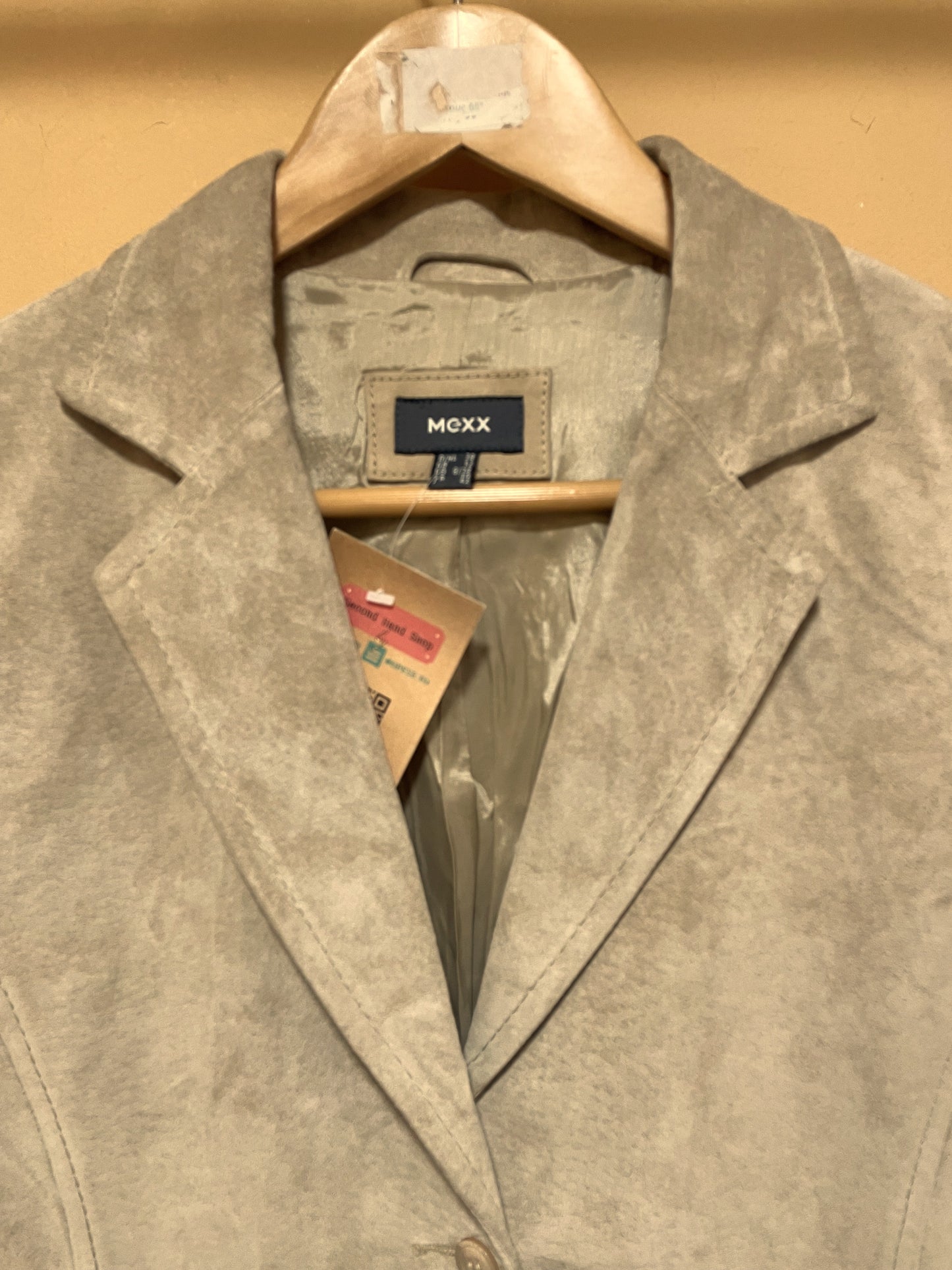 Δερμάτινο Γυναικείο Τζάκετ / Πανωφόρι MEXX σε Μπεζ χρώμα (S/M)