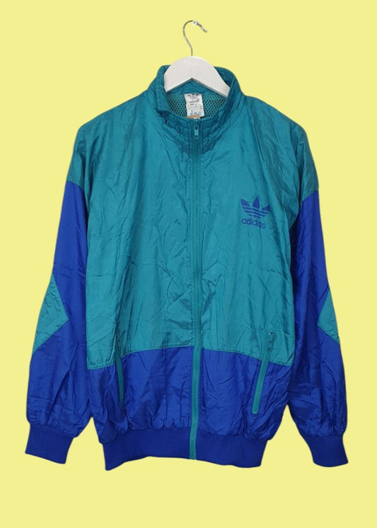 Vintage, Ανδρικό Αθλητικό Μπουφάν ADIDAS σε Βεραμάν/Μπλε χρώμα (Large)